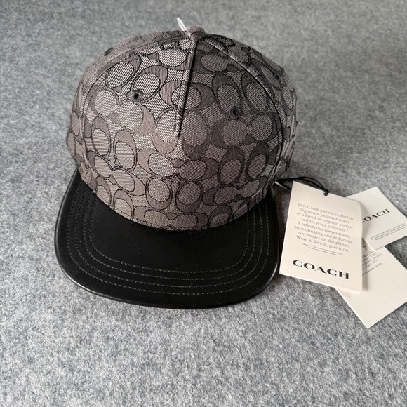 Coach Black and Gray Patterned Hat